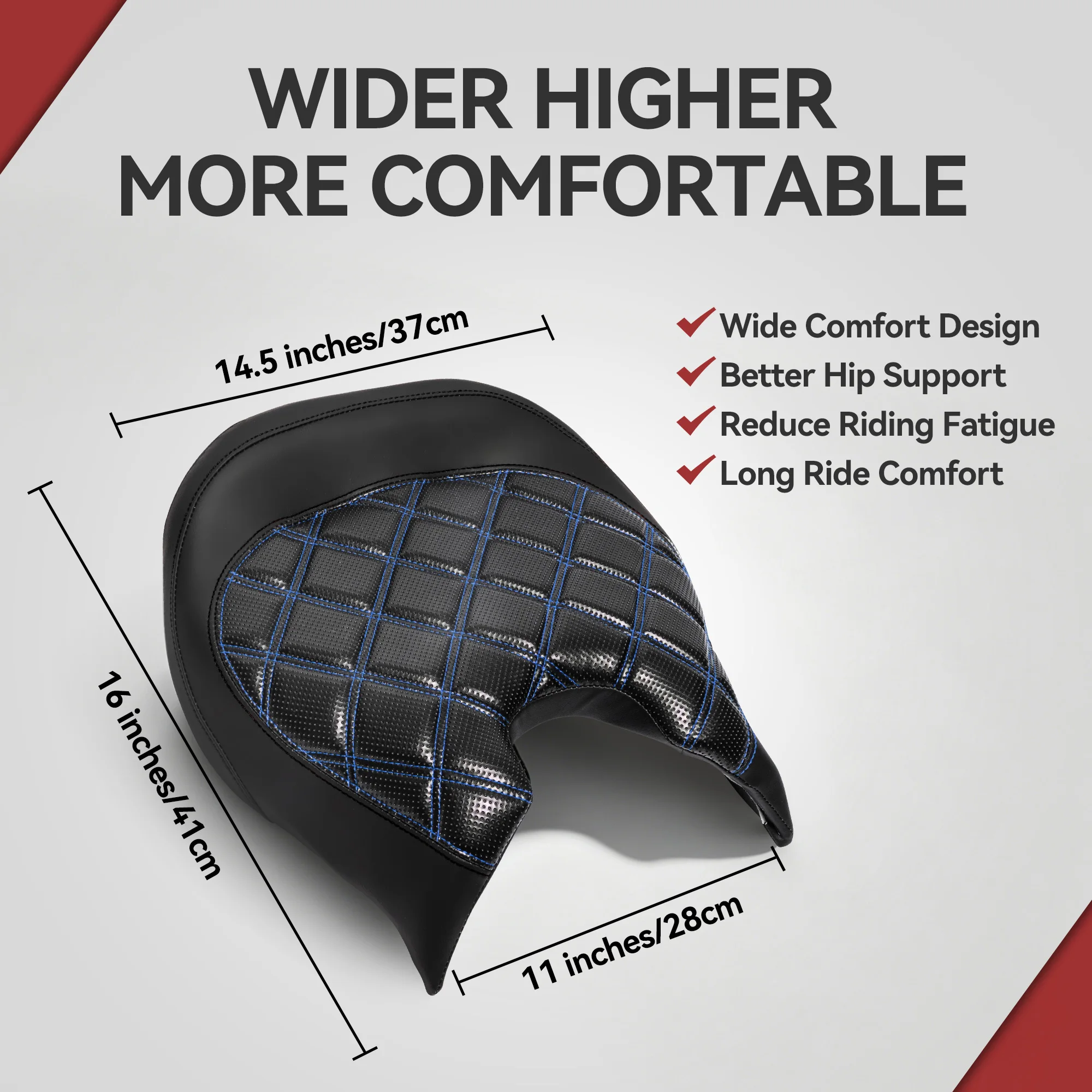 

Cool Blue Rhomboid Stitch Seat for Can-Am Ryker 600/900/Sport/Rally | High-Quality Comfort Driver Saddle 2019-2026