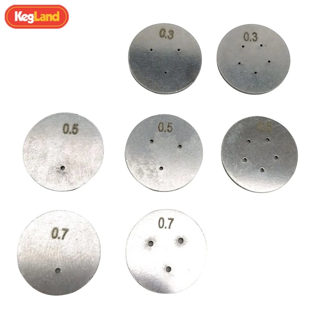 KegLand Stainless Gasket Creamer/Aerator Disc (3x0.7mm,1x0.7mm,5x0.5mm,3x0.5mm,1x0.5mm,5x0.3mm,3x0.3mm Hole) Suit Coffee Tap