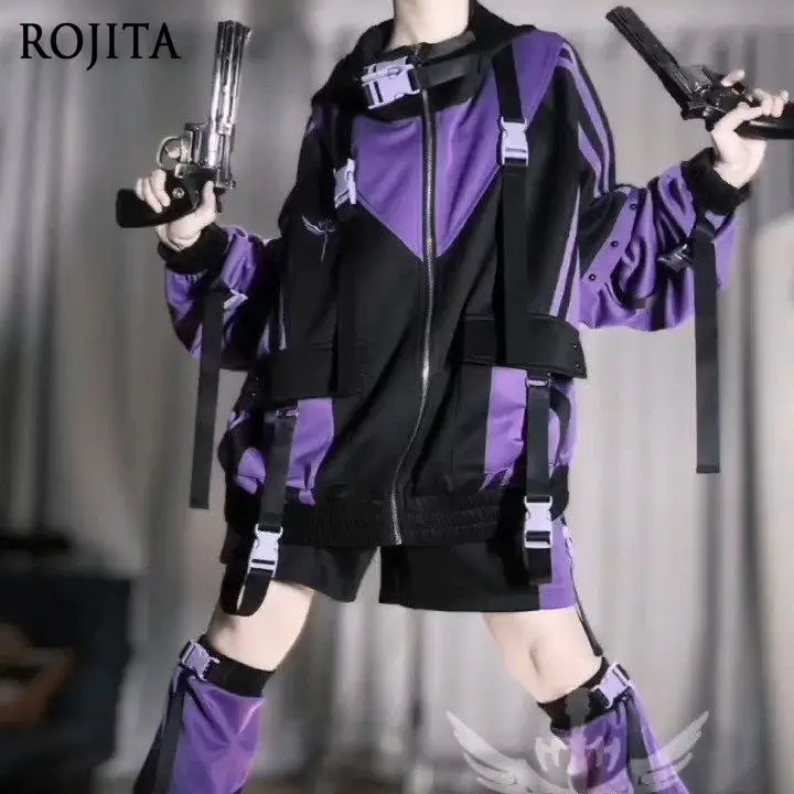 

Japanese-style Anime-inspired Functional Fashion Jacket Purple Top Aqua-toned Sports Jacket for Women 2026 Spring New