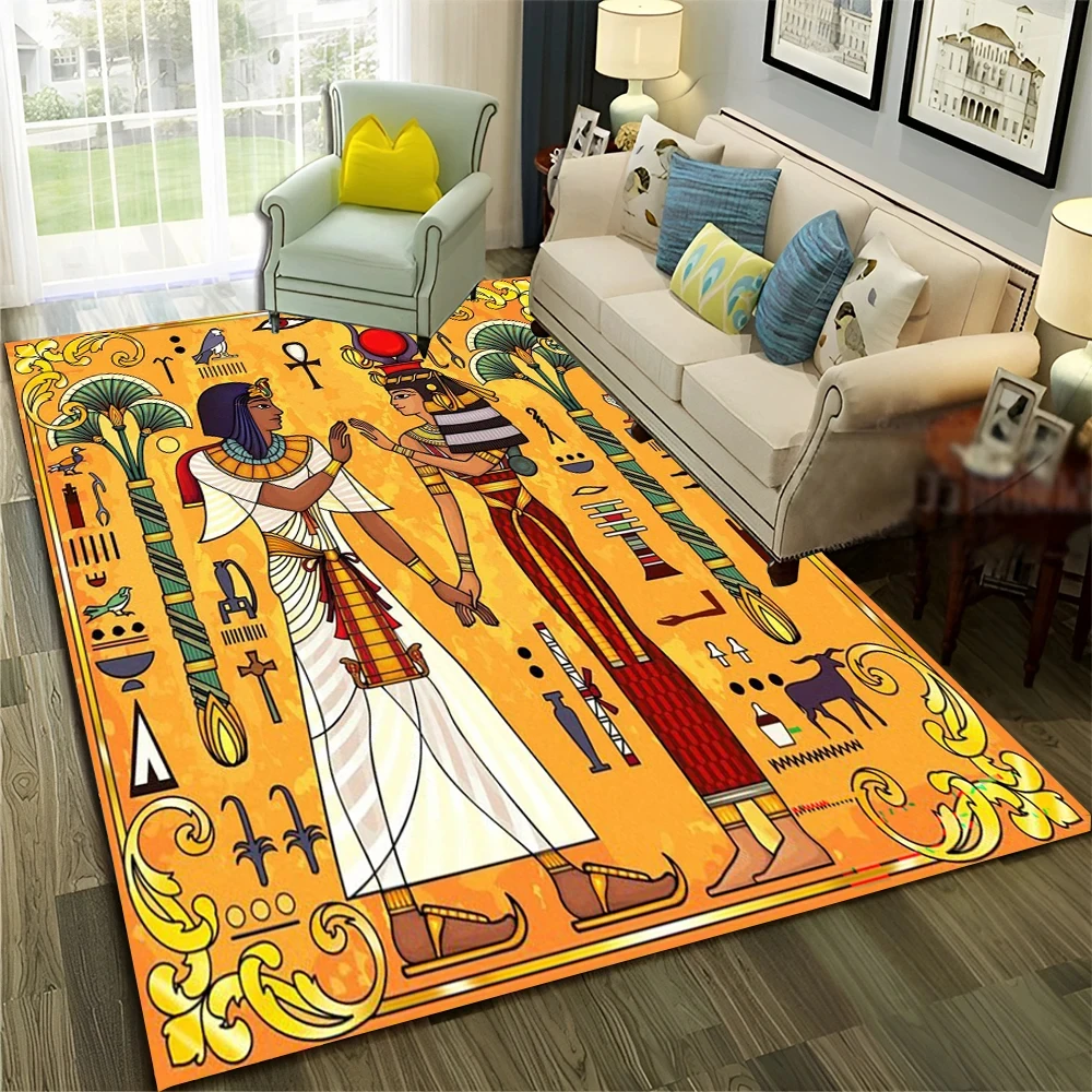 Ancient Egyptian Culture Carpet Ancient Mural Text Pattern Area Rug Home Living Room Bedroom Decor Non-slip Floor Mat Doormat