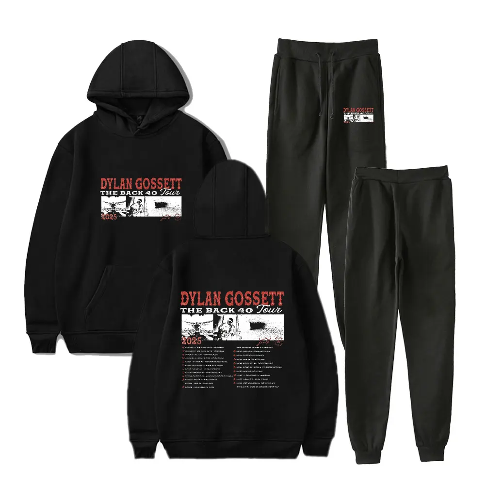 

Dylan Gossett Tour 2025 Hoodie Suit Pocket Drawstring Hoodie Streetwear Long-Sleeved Top 2 Pieces Sets