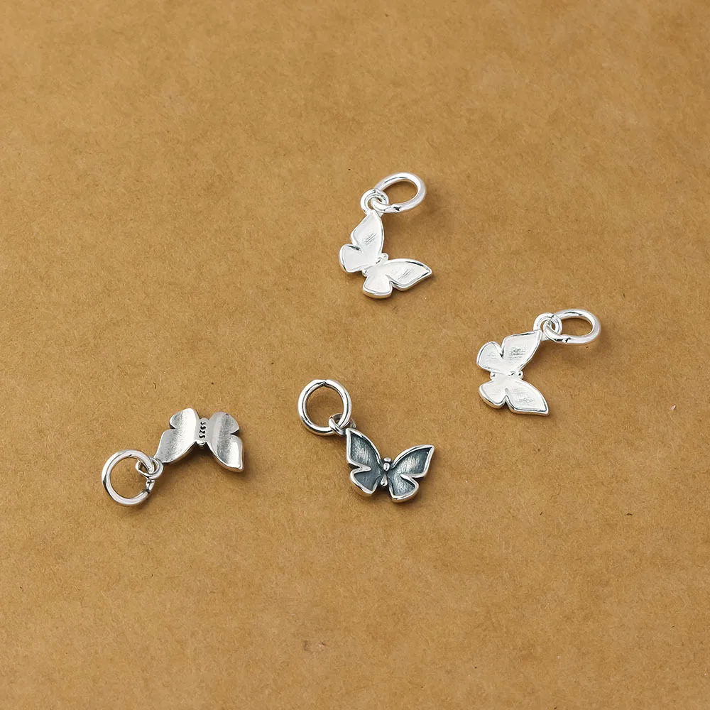 100% Real Sterling 925 Silver Accaccessories Butterfly Charm Pendant For Bracelets Necklaces Key Diy Material  DZ0843