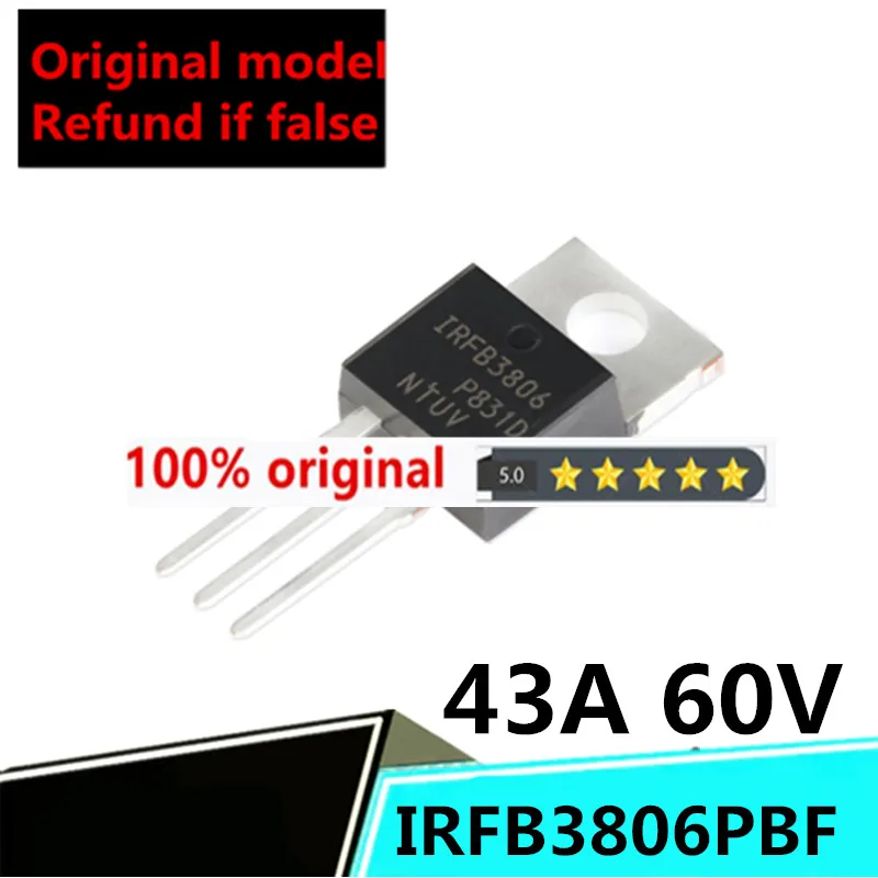 

brand 10PCS original genuine IRFB3806PBF IRFB3806 TO-220 N-channel 60V/43A in-line MOSFET