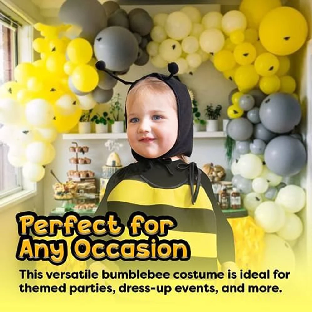 Halloween Bee Cosplay Costume for Adult Wings Hat Antennae Knee high Sock Hair Hoop Funny Animal Family Party Performance Outfit