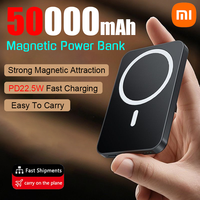 Xiaomi Ultra Slim Power Bank Mac Fast Charge Auxiliary Battery 50000mAh Magnetic Magnet Wireless Charging For IPhone Samsung New