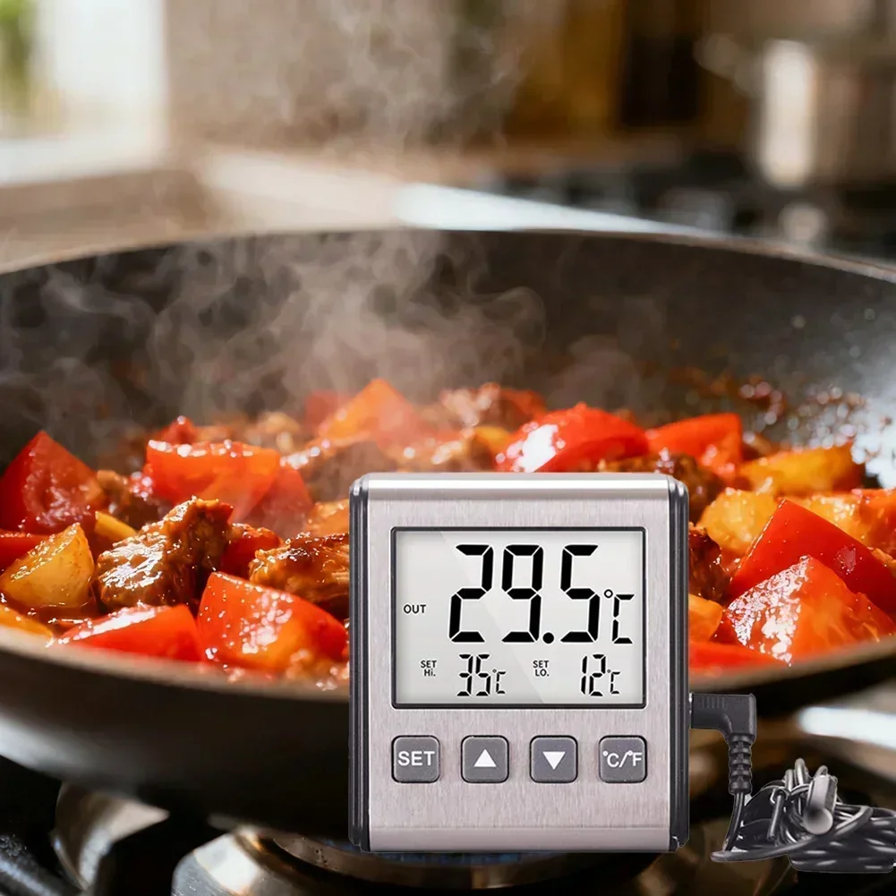 For Instant Read Meat Thermometer With Alarm: Precise Food Temp For BBQ Home Supplies For Household Accessories