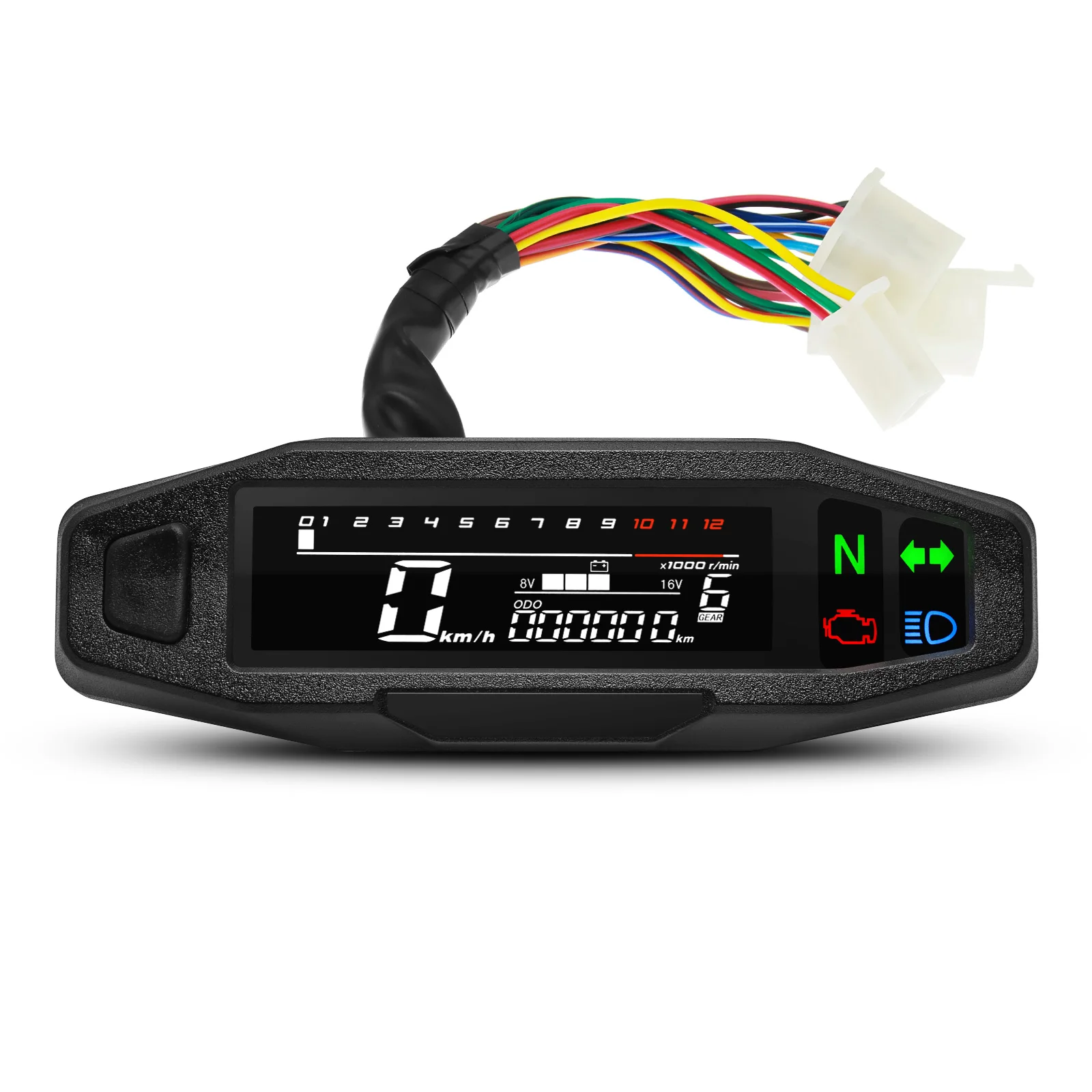 Wasserdichter Tachometer für Motorräder, universelles LED-Digitaldashboard, km/h MPH, Kilometerzähler, Messgerät, Motoranzeige, Sensor mit Y/Z/W-Halterung