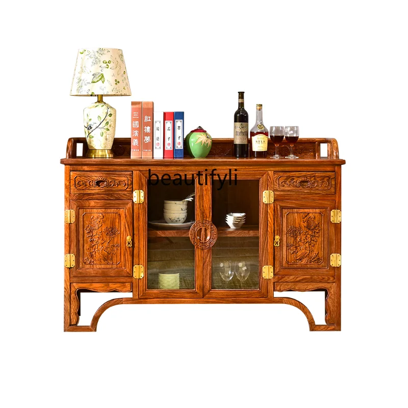 

Pterocarpus Erinaceus Poir. Sideboard Cabinet Living Room Chinese Style Rosewood Solid Wood Tea Cabinet Cupboard Kitchen Cabinet