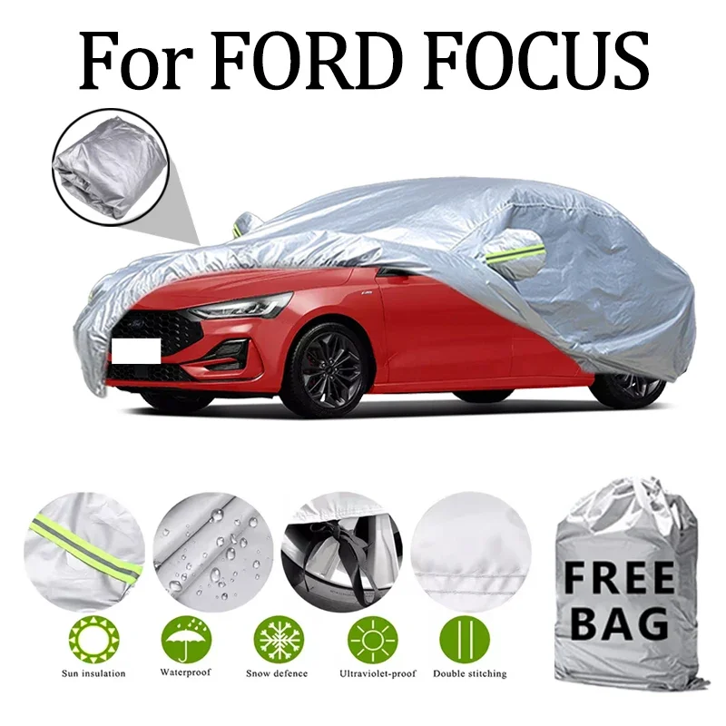 

For FORD FOCUS Car Cover Outdoor Protection Covers Snow Sunshade Waterproof Dustproof Exterior UV Car Accessories