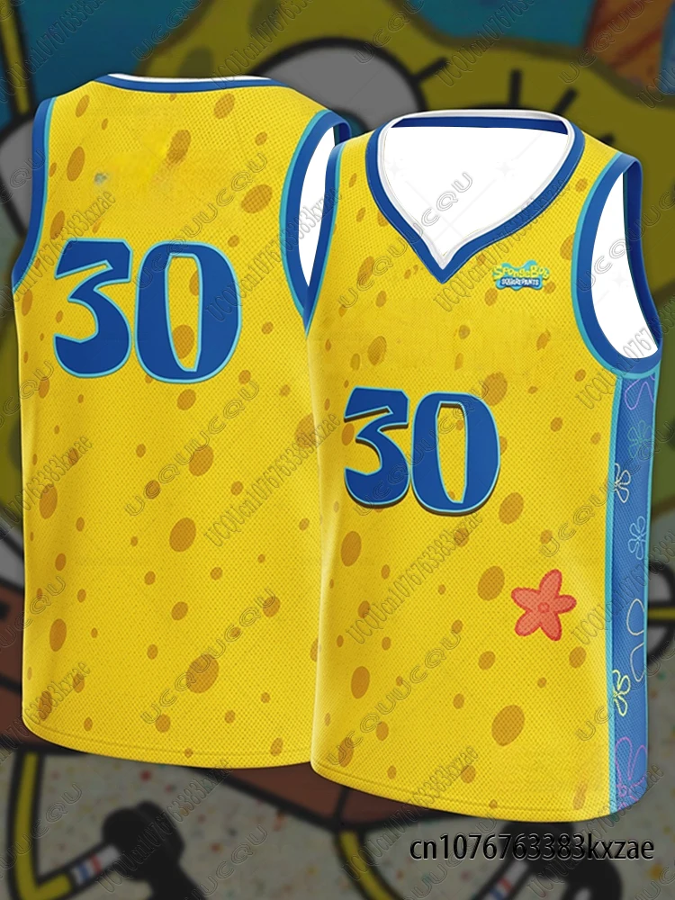 2026 Cartoon SpongeBob New Basketball Jersey For Adult/Kids Cosplay Clothing Men Women Sports Vest Summer Team Trainning Uniform