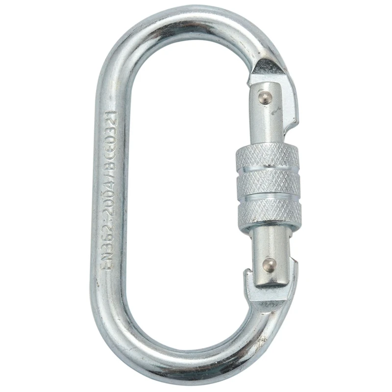 4X O Shape 25KN Alloy Steel Safety Buckle Professional Rock Climbing Carabiner Mountaineering Buckle Main Lock