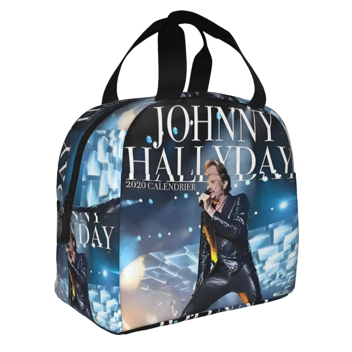 Johnny Hallyday Insulated Lunch Bag Cooler Bag Lunch Container Rock Star Music French Singer Leakproof Lunch Box Tote College