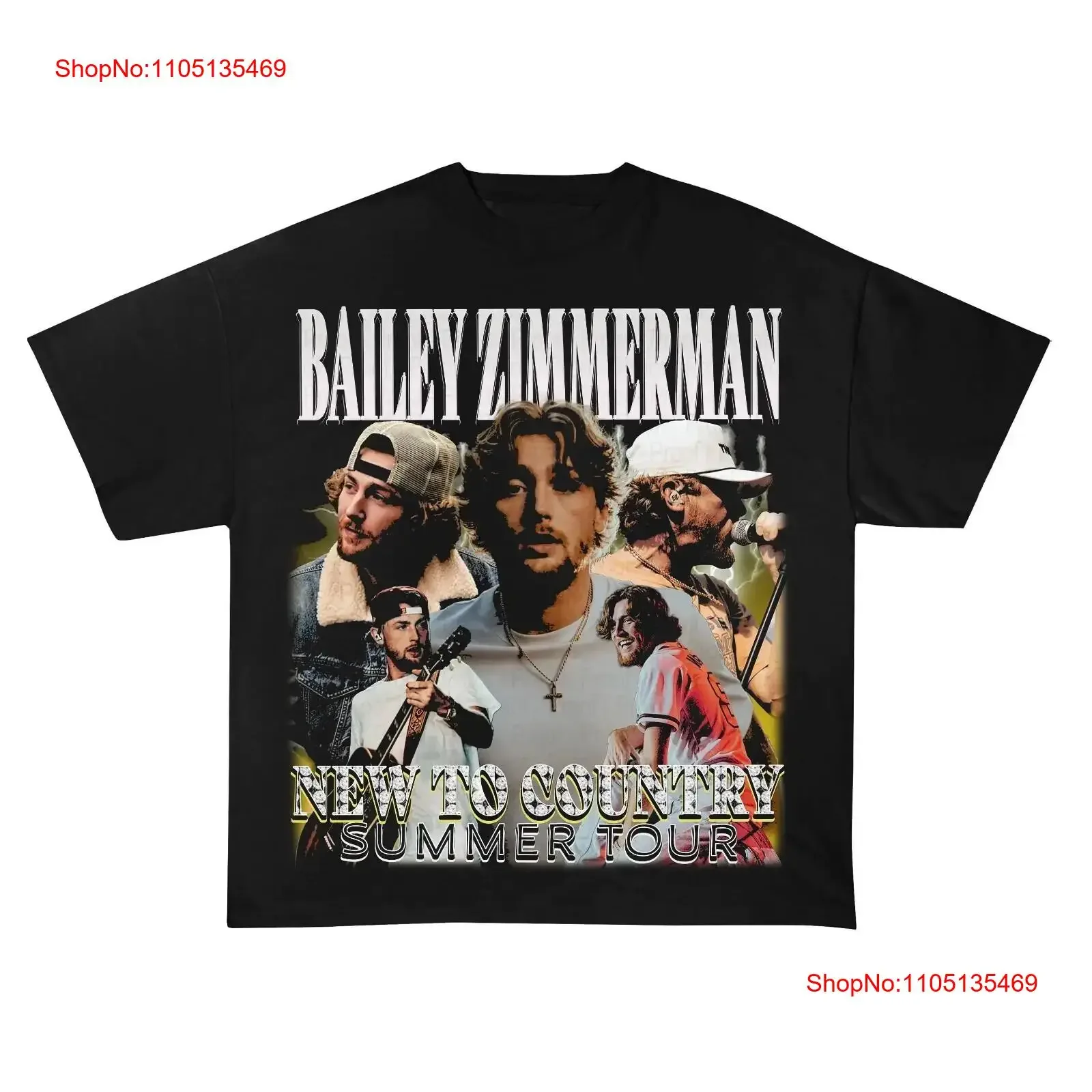 Bailey Zimmerman 2025 nuevo para el país Tour Fan camiseta vintage ropa de calle lavada ligeramente Unisex cómodo homme suave