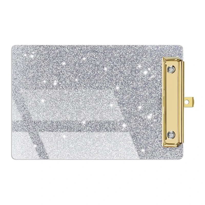 Acrylic Clipboards Sparkling Glitter Clipboard with Low Clip, 4x6Inch Dropship