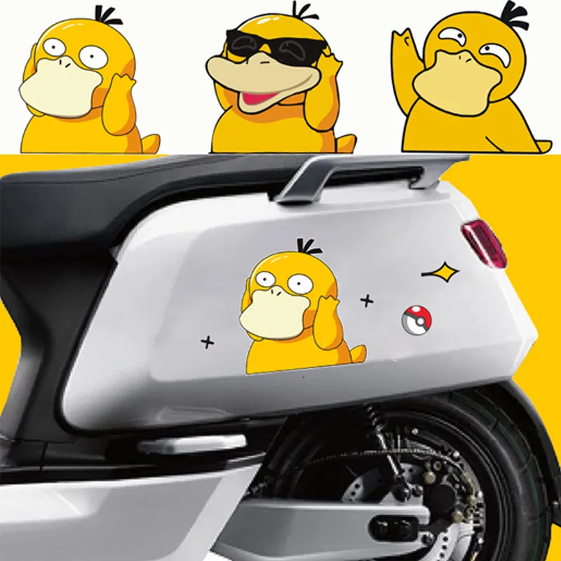 Pokemon Anime Psyduck Electric Car Motorcycle Decoration Stickers Car Door Beautification Stickers Children\'s Toys ChristmasGift