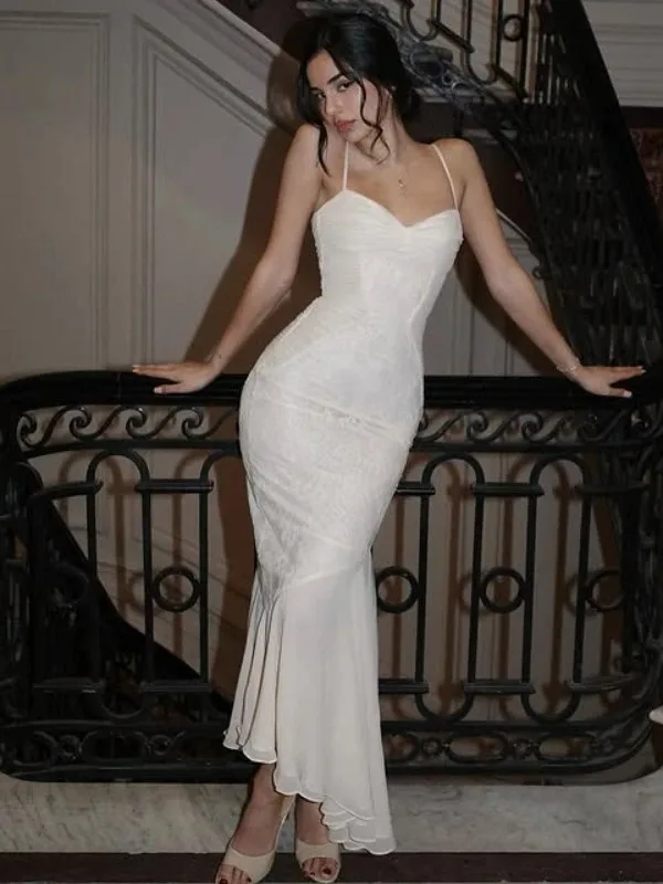 Summer Elegant Maxi Dress 2025 New Arrivals Spaghetti Strap Wedding Guest Dress Long Bodycon Party Dresses Women HIZ8