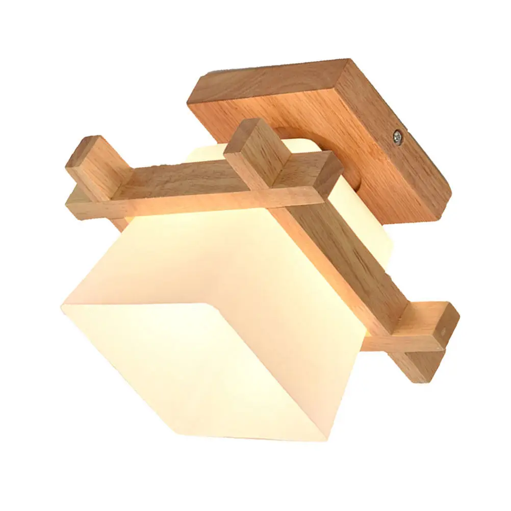 Creative Wooden Wall Lamp LED Indoor Wall Light Modern Stylish Design for Living Room Bedroom Hallway Hotel Restaurant Home