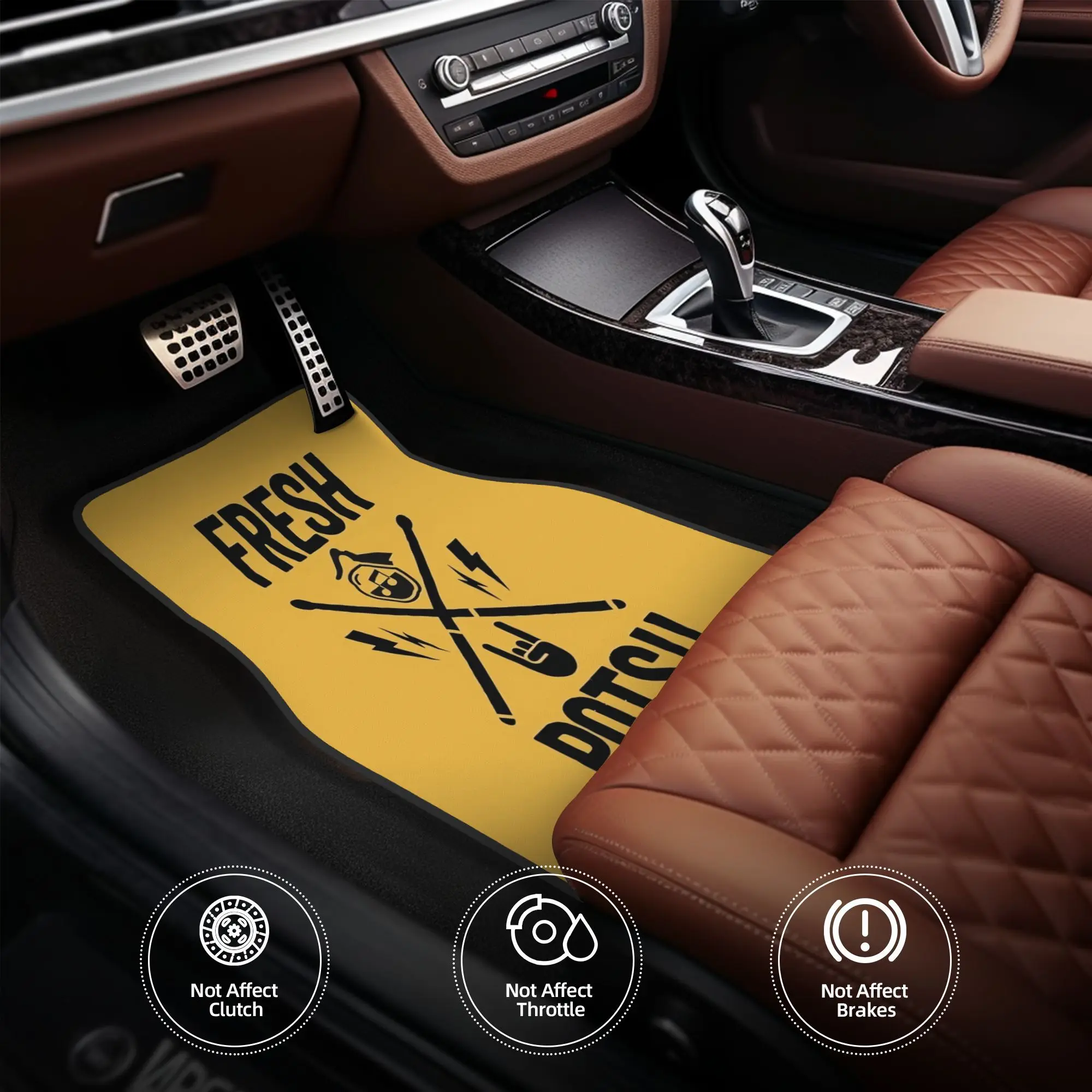 4pcs Fresh Pots! Foo Ever Fighting The Caffine Withdrawls Car Floor Mats, Durable, Fit For Cars, Ideal Gift, Vehicle Interior Ma
