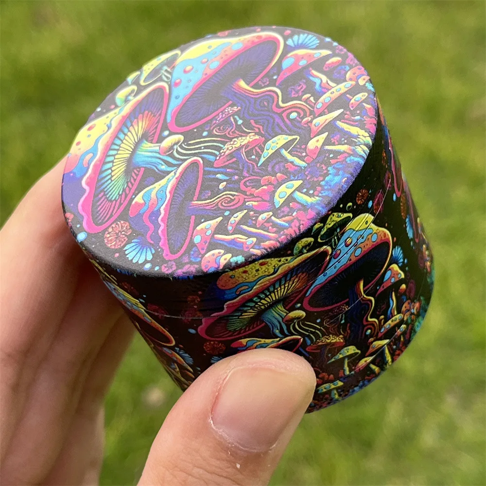 

50 мм мельница для специй, УФ-печать, металлическая мельница для табака из цинкового сплава, шлифовальная машина для курения