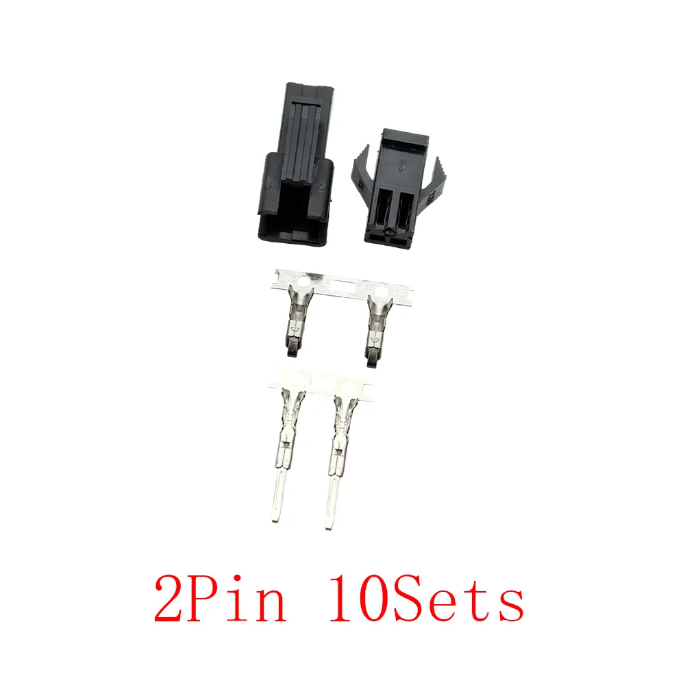 10 Sets JST SM 2,54 mm Rastermaß 2/3/4/5/6-polige Stecker, männliche und weibliche Buchse, schwarzes Gehäuse, Kunststoffgehäuse-Stecker mit Crimp-Anschluss