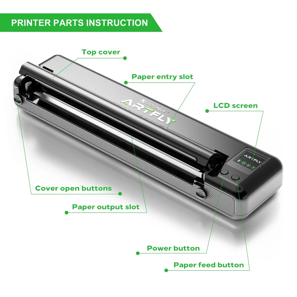 JCONLY Tattoo Printer Thermal Stencil Print Machine Bluetooth Tattoo Transfer Machine Portable Tattoo Copy Mobile Printer Tools