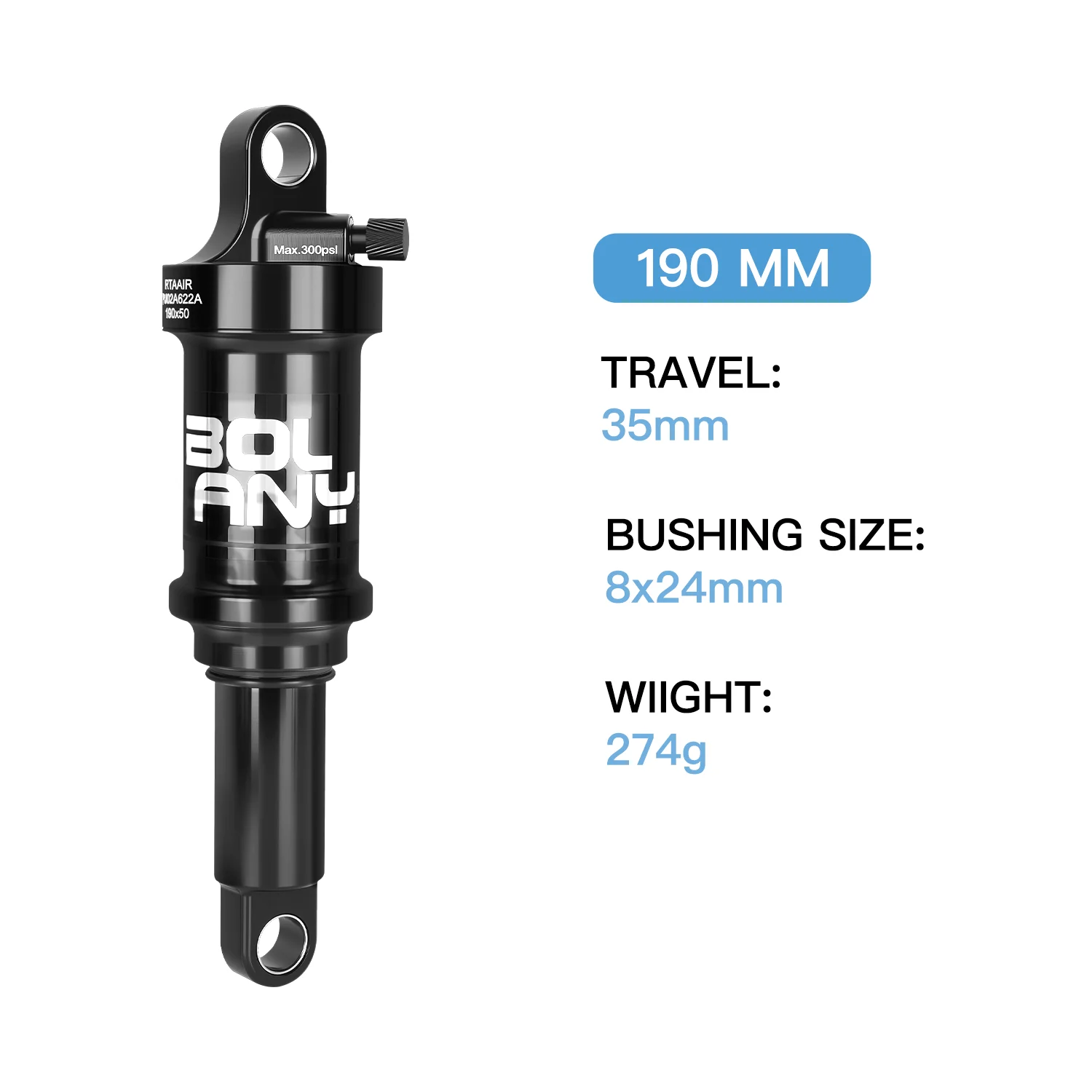 BOLANY Zachte Staart Fiets Lucht Achterdemper Mountainbike Achterschokdemper Suspension XC DH Shock MTB 165/190/210/230mm Fietsonderdelen