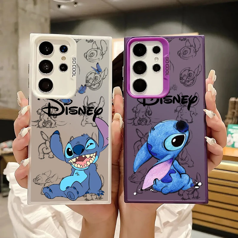 

Disney Lilo & Stitch Angel For Samsung A71 A52 A53 A51 A34 A33 A32 A21S A23 A15 A12 A13 A05 5G Colorful Silver Cover Phone Case