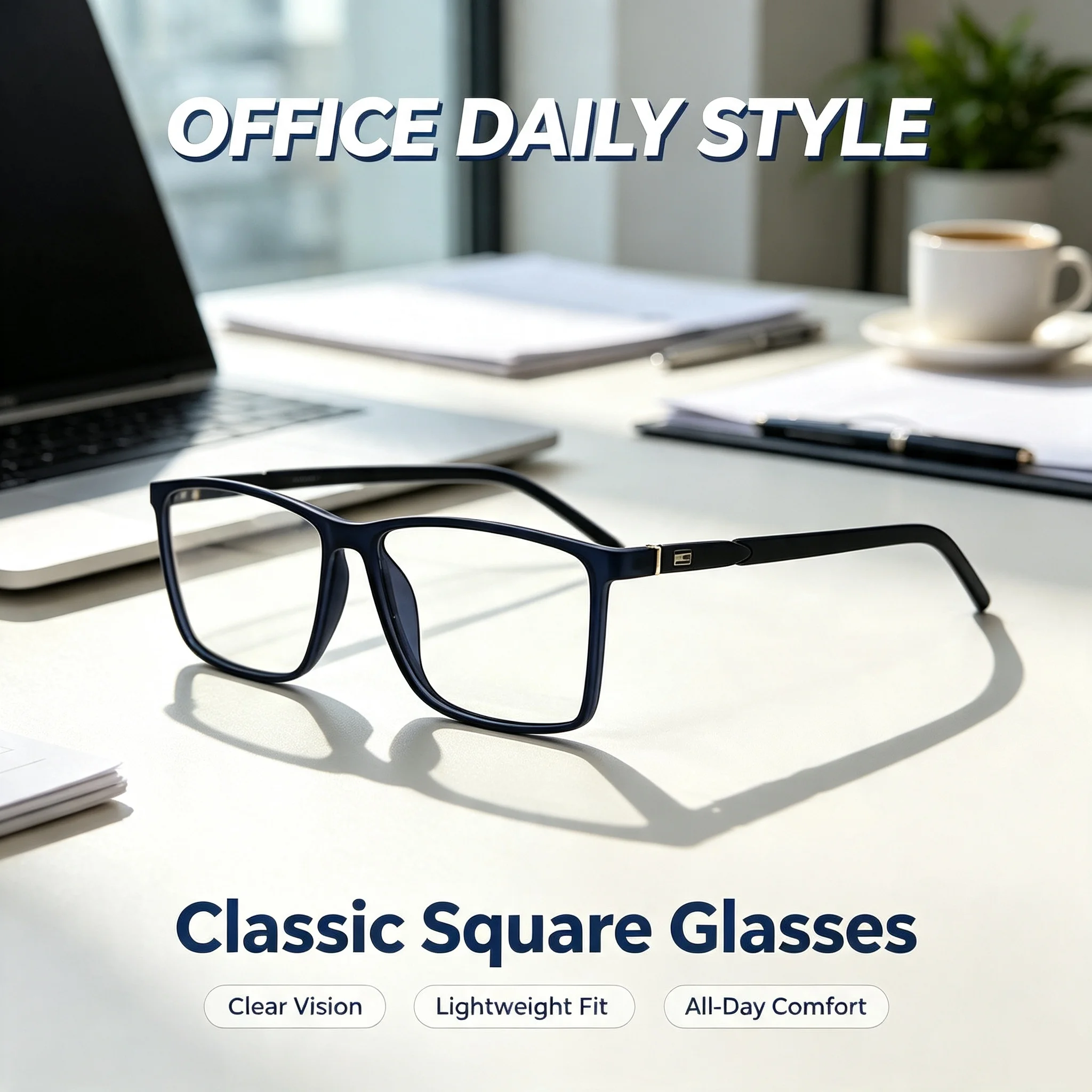 Affordable Practical Square Optical Eyeglass Frames Multi‑color Available Cheap Durable Prescription Glasses Frame Lightweight