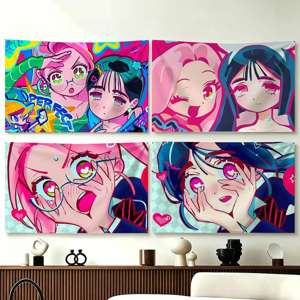 Mizi And Sua Anime Alien Stage-S Funny Flags for Bedrooms Home Decor Items Outdoor Decors Garage Decoration Flaga