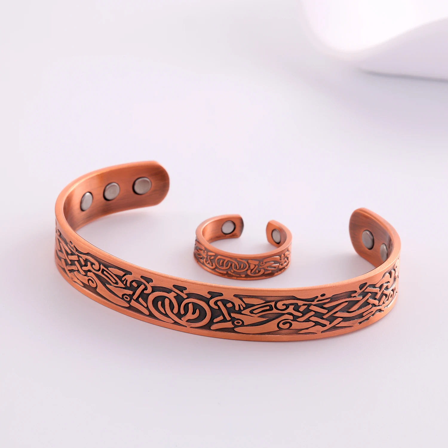 Vintage Copper-Plated Magnetic Couple Bracelet Gift