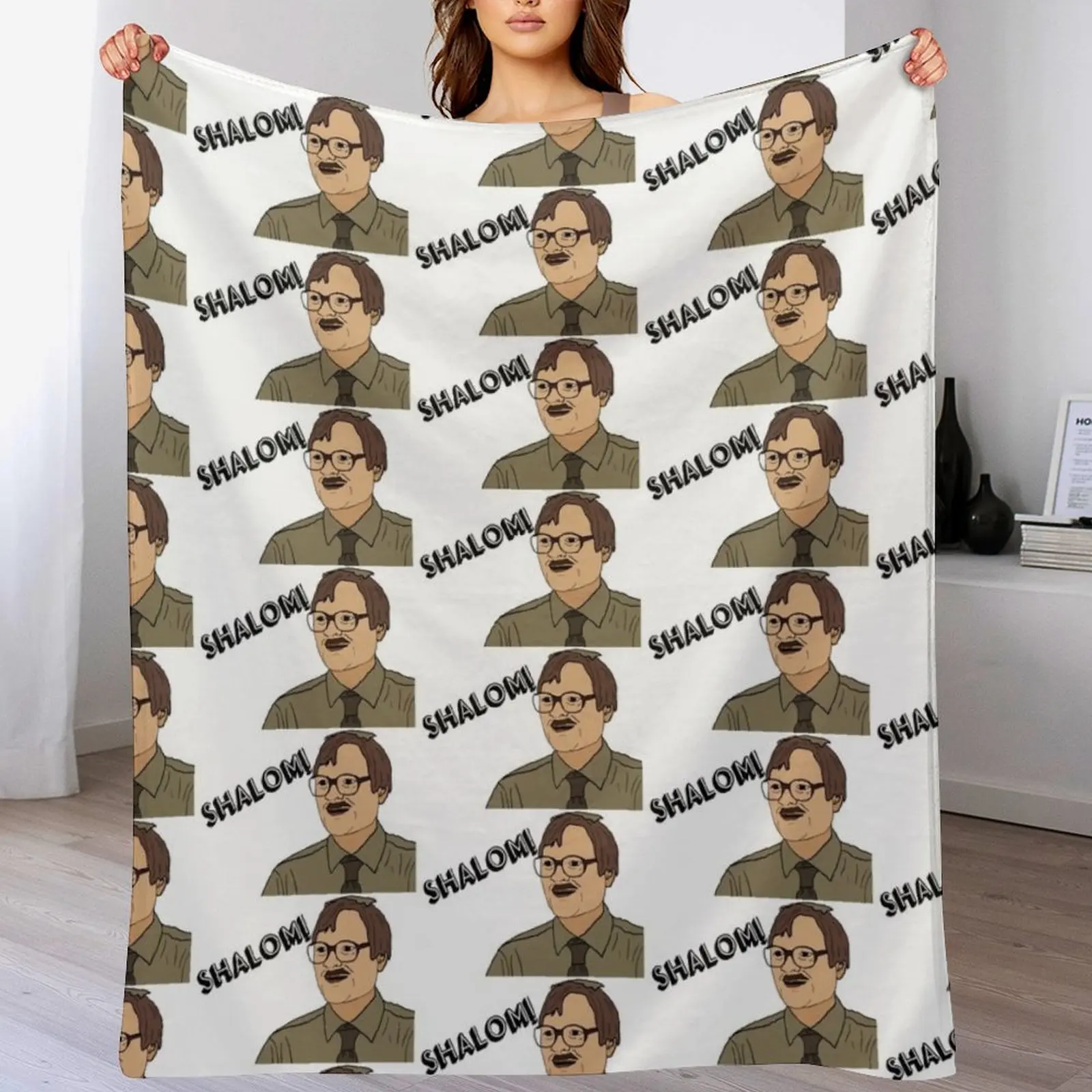 

Friday Night Dinner Jim Shalom Throw Blanket Comforter bed plaid wednesday Polar Blankets