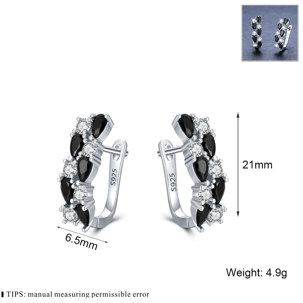 Black Awn 2026 Classic Silver Color Jewelry Black Spinel Stone Cute Stud Earrings for Women Bijoux Femme Boucles d\'oreilles I228