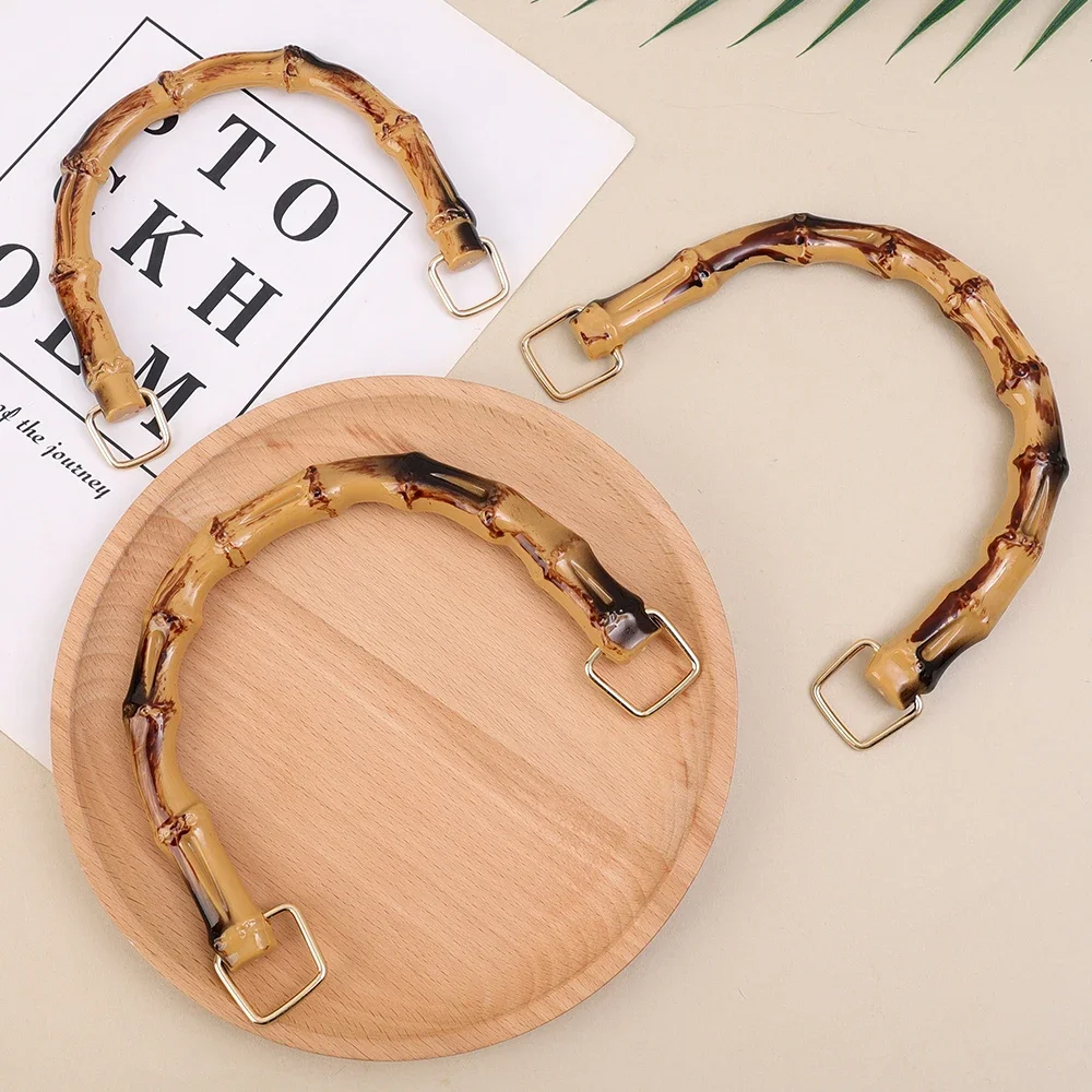 U Shape Bamboo Bag Wood Handles Handcrafted Handmade Vintage Handbag Replacement DIY Accessories for Bags Bag Purse Handles