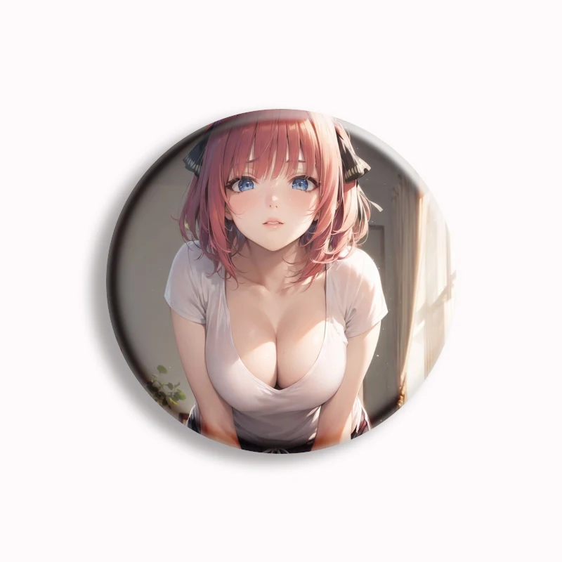 Pin de botón de chica mixta de Anime Sexy, colección de adultos, insignia de broche, accesorios de decoración de bolso, 58mm