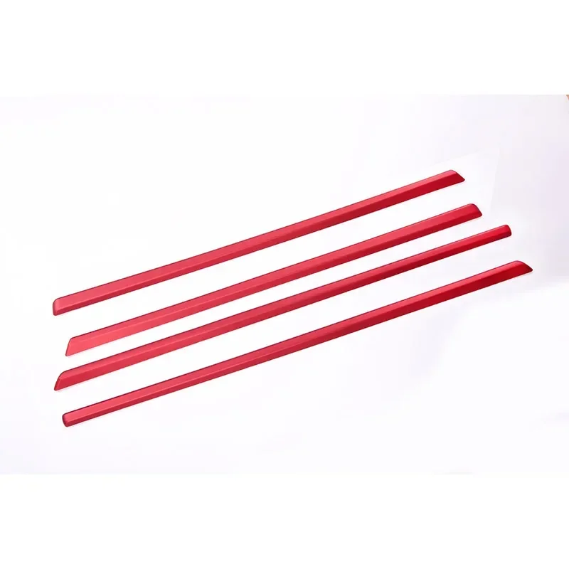 4 PCS ABS Red / Carbon Interior Door Panel Stripe Cover Molding Trims Strip Decorative Kits For BMW 3 Series F30 F31 2013-2019