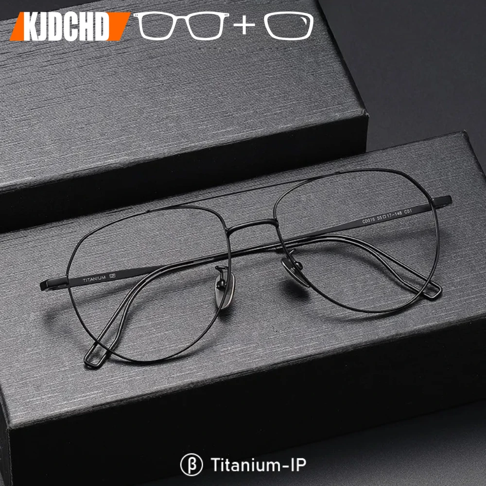 

New Arrival Double Bridge Aviation Prescription Glasses Men Woman Aviat Titanium Frame Female Male Ultralight Myopia Eyewear