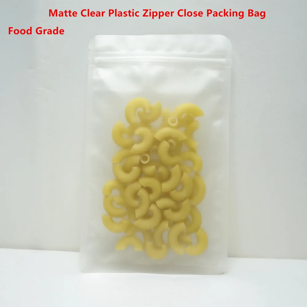 

Frosted Clear Plastic Zip Lock Bags 100pcs Matte Transparent Zipper Resealable Food Grade Pouches Self-sealing Candy Tea Package