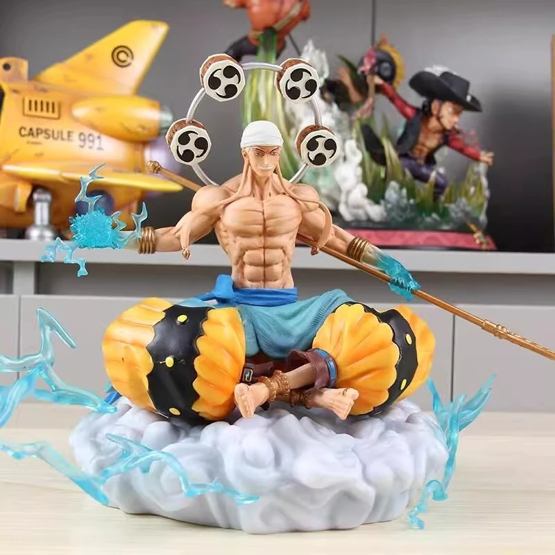 22cm nova uma peça anime figura postura sentada enel em torno da cena modelo coletar estátua ornamento de mesa presentes de aniversário brinquedos
