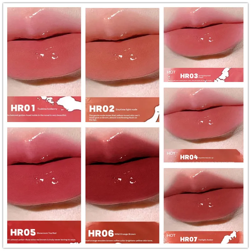 

[MA]HERORANGE Mirror Jelly Solid Lip Gloss Peach Lipstick Hydrating Clear Water Lip Glaze Moisturizing Lip Tint MakeUp Cosmetics