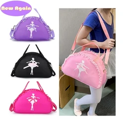 Mochila Ballet Latino para Crianças, Bolsas de Ombro Renda para Meninas, Bolsas de Lona para Crianças, Bolsas de Dança para Crianças, NAB175