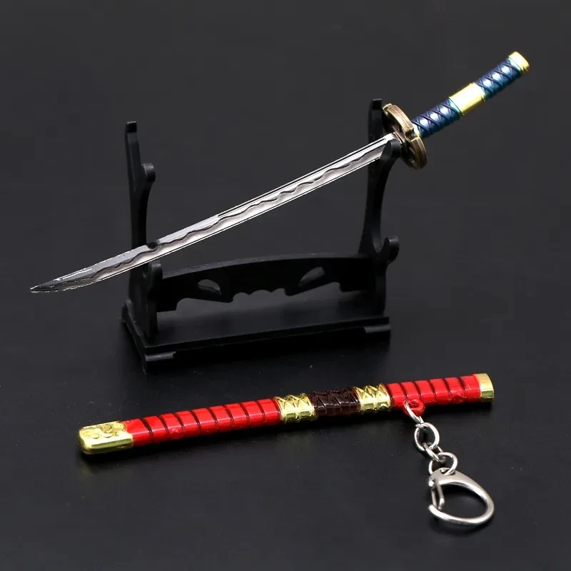 15cm Enma Katana Roronoa Zoro brelok do kluczy z ozdobą Katana klamra oprawka Anime urządzenia peryferyjne miecz symulowane Cosplay szabla zabawka