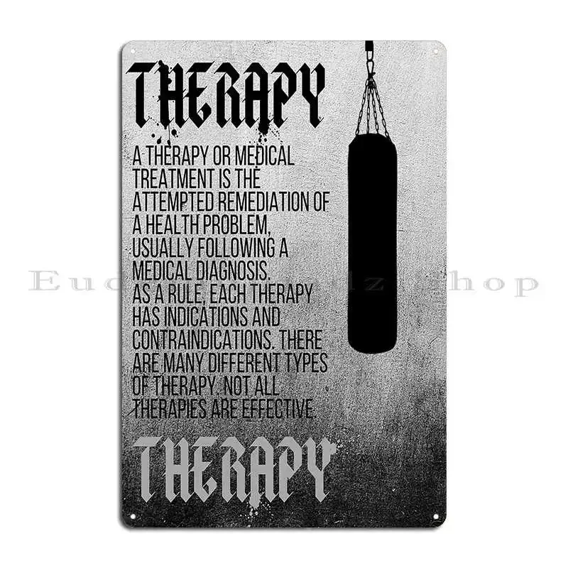 Therapy Boxing Design Metal Sign Bar Decoration Club Customize Club Tin Sign Poster