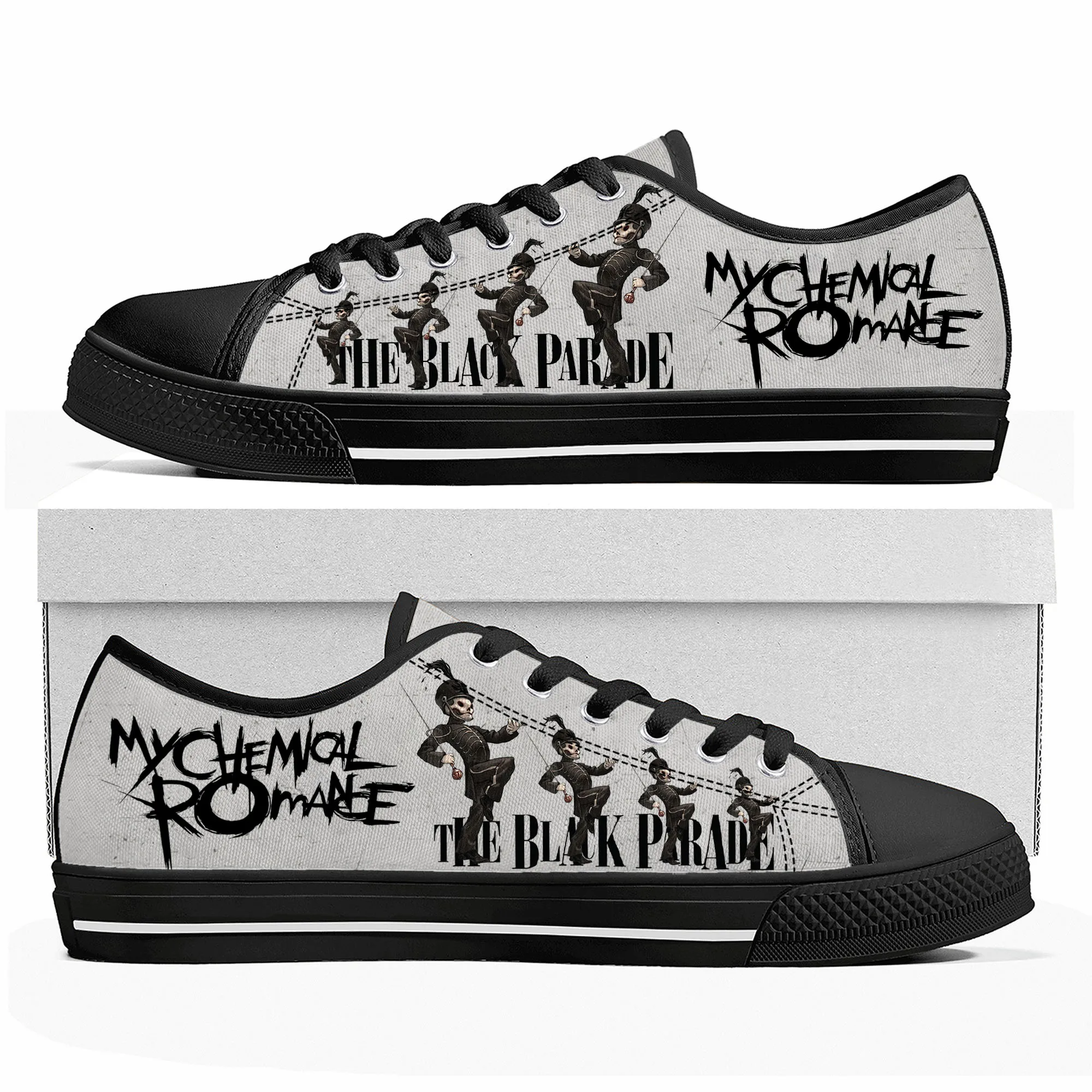 My Chemical Romance Rock Band Low Top High Quality Sneakers Mens Womens Teenager Canvas Sneaker Casual Couple Shoes Custom Shoe