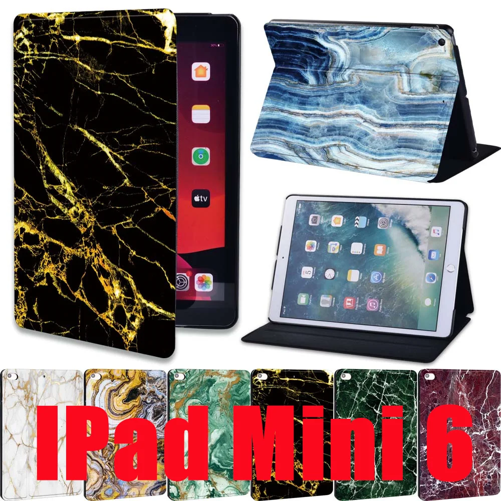 Etui na tablet z marmurowym wzorem do etui IPad Mini 6 2021 IPad Mini 6. generacji 8,3-calowy skórzany futerał ochronny z podstawką