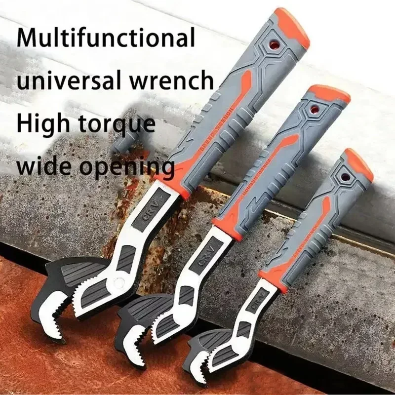 

Multi-Function Wrench Set Industrial Grade Adjustable Wrench Home Repair Quick Opening Size Wrench Pipe Clamp Hand Tools