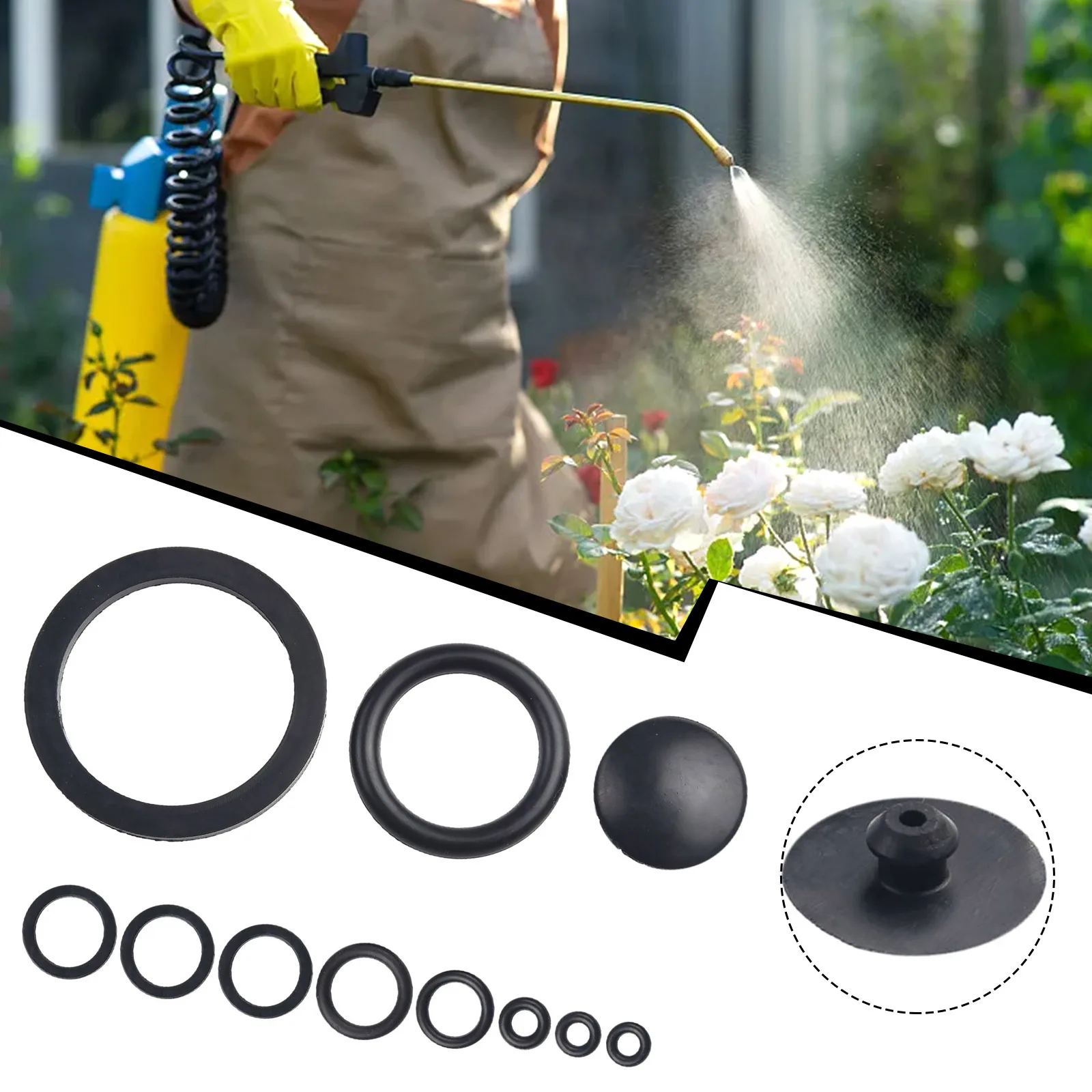 Rubber Gasket Sealing Ring Black Reusable Rubber For 3/5/8L Parts Sprayer Type Accessories Home Yard Household