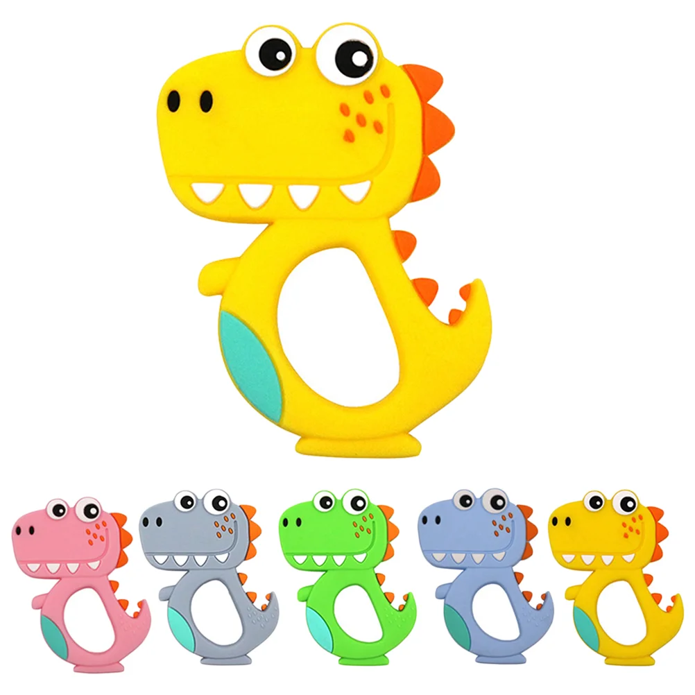 1PC Teething Toy Silicone Ring Baby Teether Molars Chew Toy for Newborn Infants (113# Yellow)