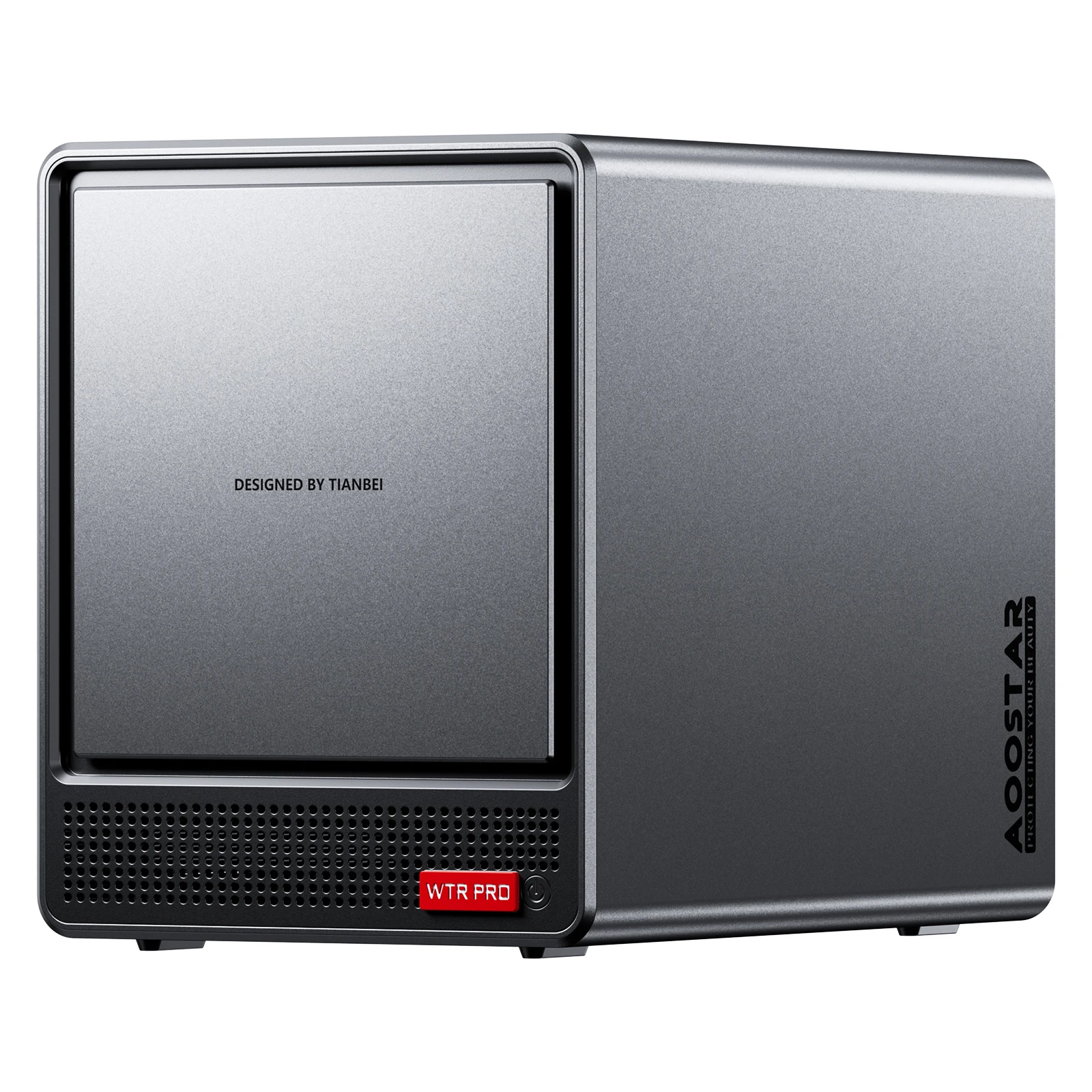 Aoostar Ryzen 7 5825U 4Bay Nas Mini Pc, No Ram No Ssd, Nas Desktop Computer 2*m.2 Nvme Slots, 2.5/3.5 Sata X 4 Storage
