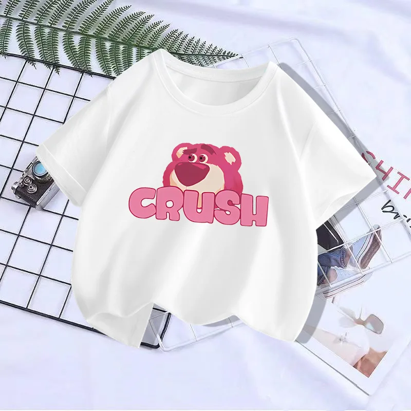 Children Clothes girl Summer Cute Lotso T-shirt Baby Boys Cartoon Tshirts Toddler Girls Lots-o\'-Huggin\' Bear Short Sleeve ﻿