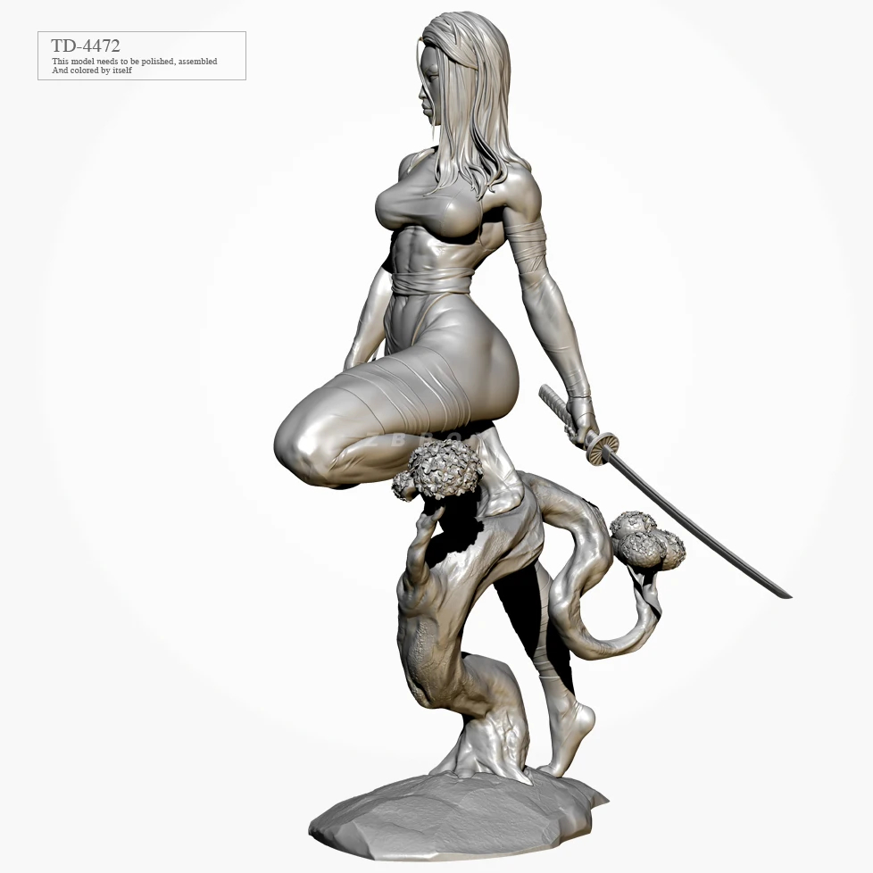 Resina incolor figura modelo Kits, auto-montado, impressão 3D, beleza, TD-4472, 50mm, 75mm